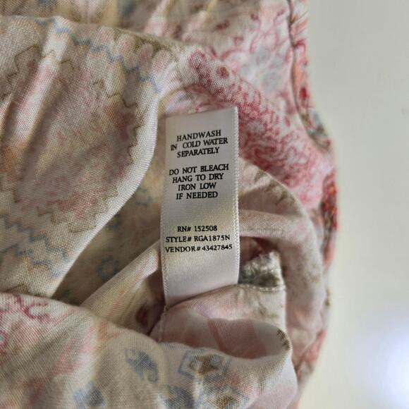 Rose and Grey Rayon Pink Banda Print Halter Top size Large - Picture 7 of 9